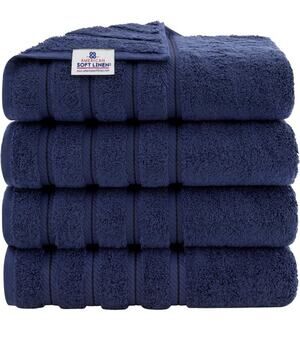 Luxury 4 Piece Bath Towel Set, 100% Cotton Turkish Bath Towels for Bathroom, ...